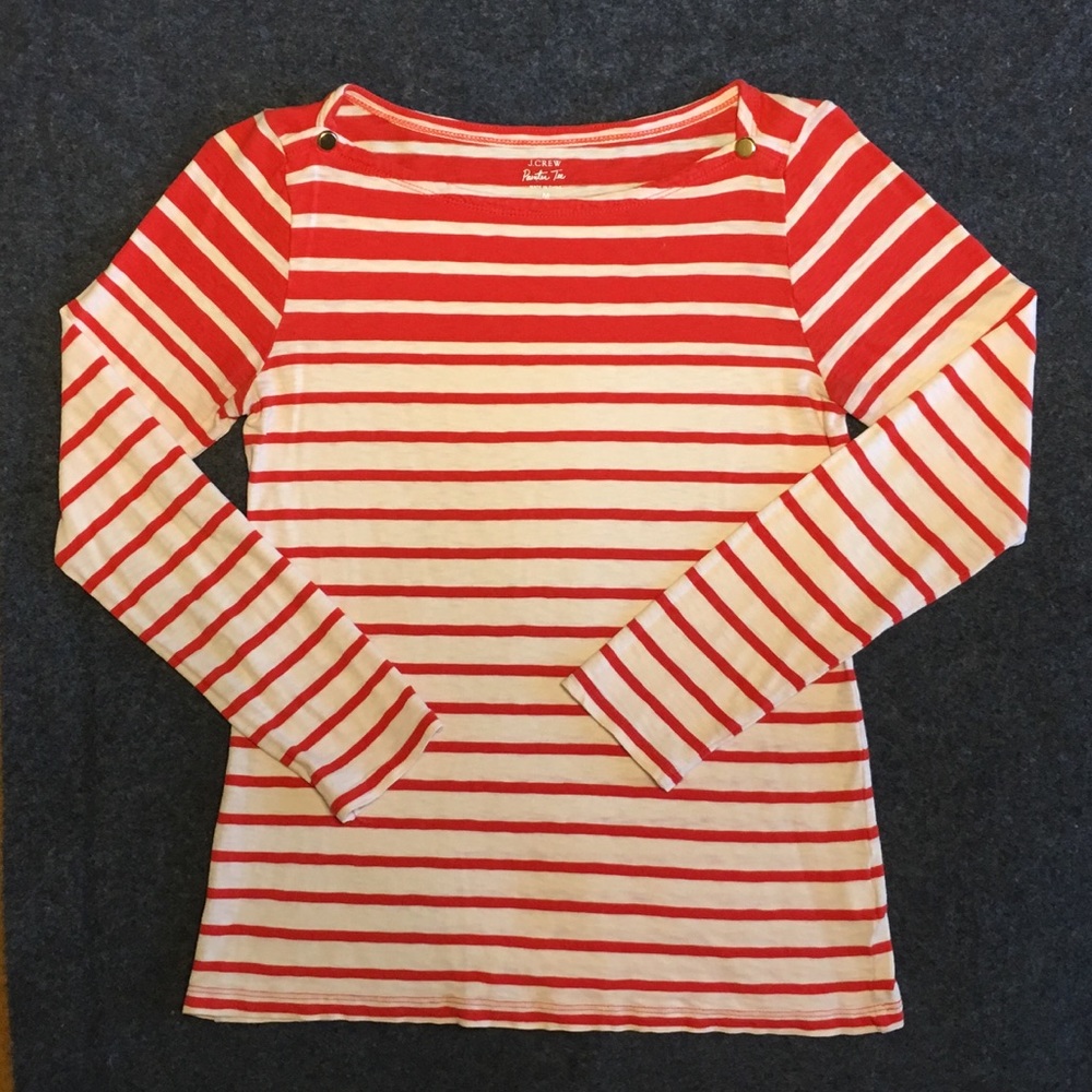 J. Crew Painter Tee with Button Detail